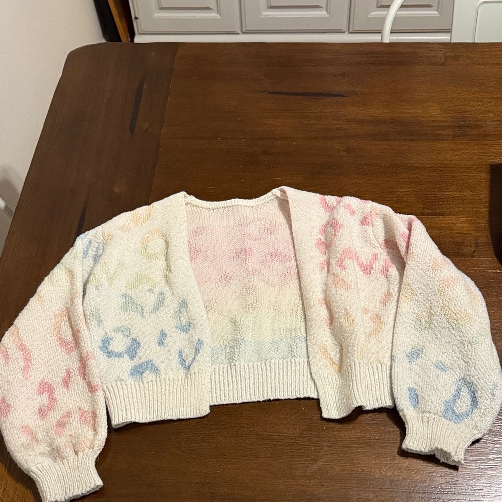 SHEIN Pastel Leopard Print Cardigan